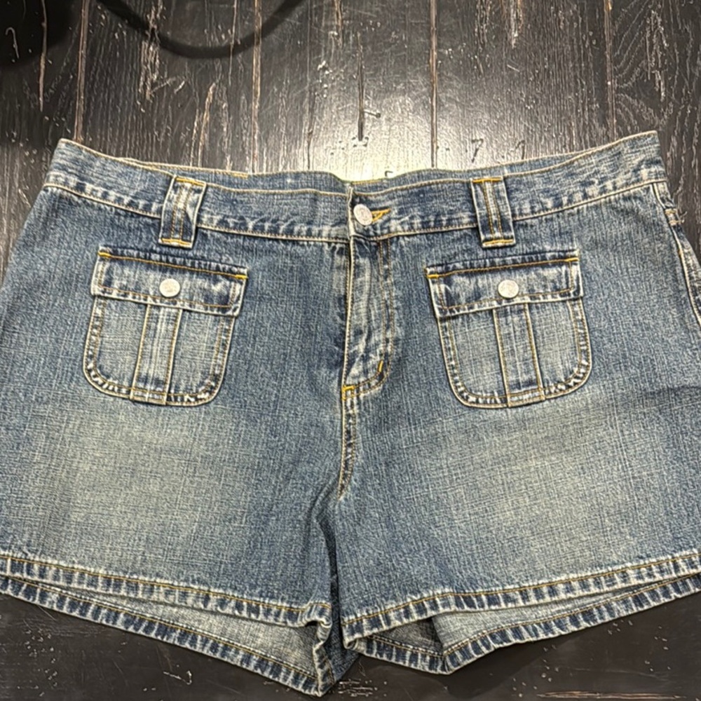 Ralph Lauren Blue Jean Shorts with Distressed Hem